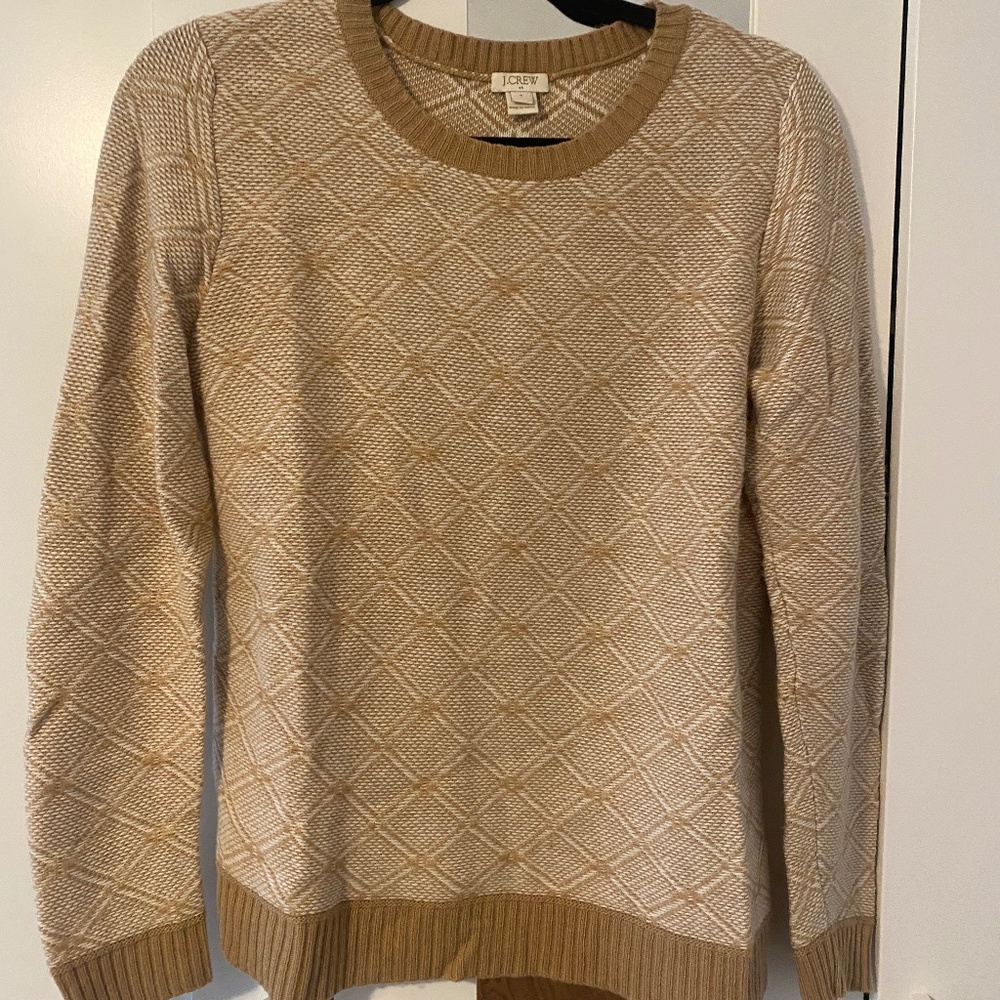 cream and tan JCrew sweater